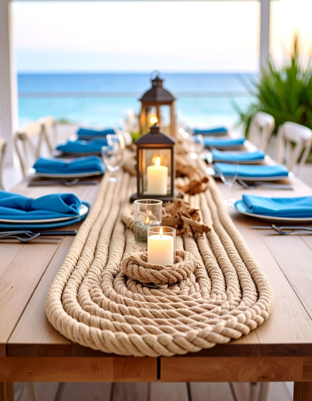 Rope or Nautical Rope Runner - 20 Table Runner Ideas
