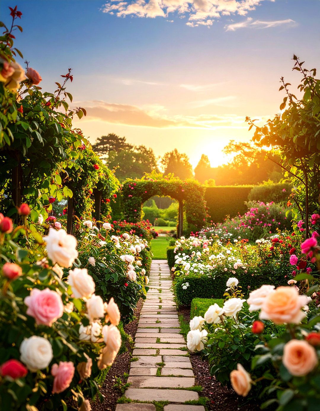 Rose Centered Parterre Garden - 20 Parterre Garden Ideas