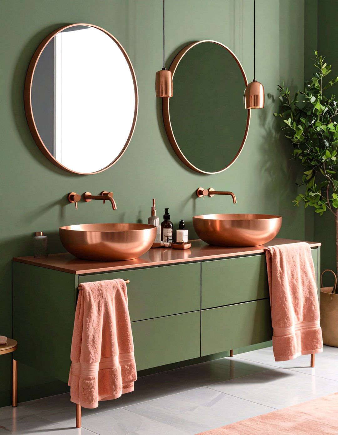 Rose Gold Bathroom Modernity - 20 Gold Bathroom Ideas