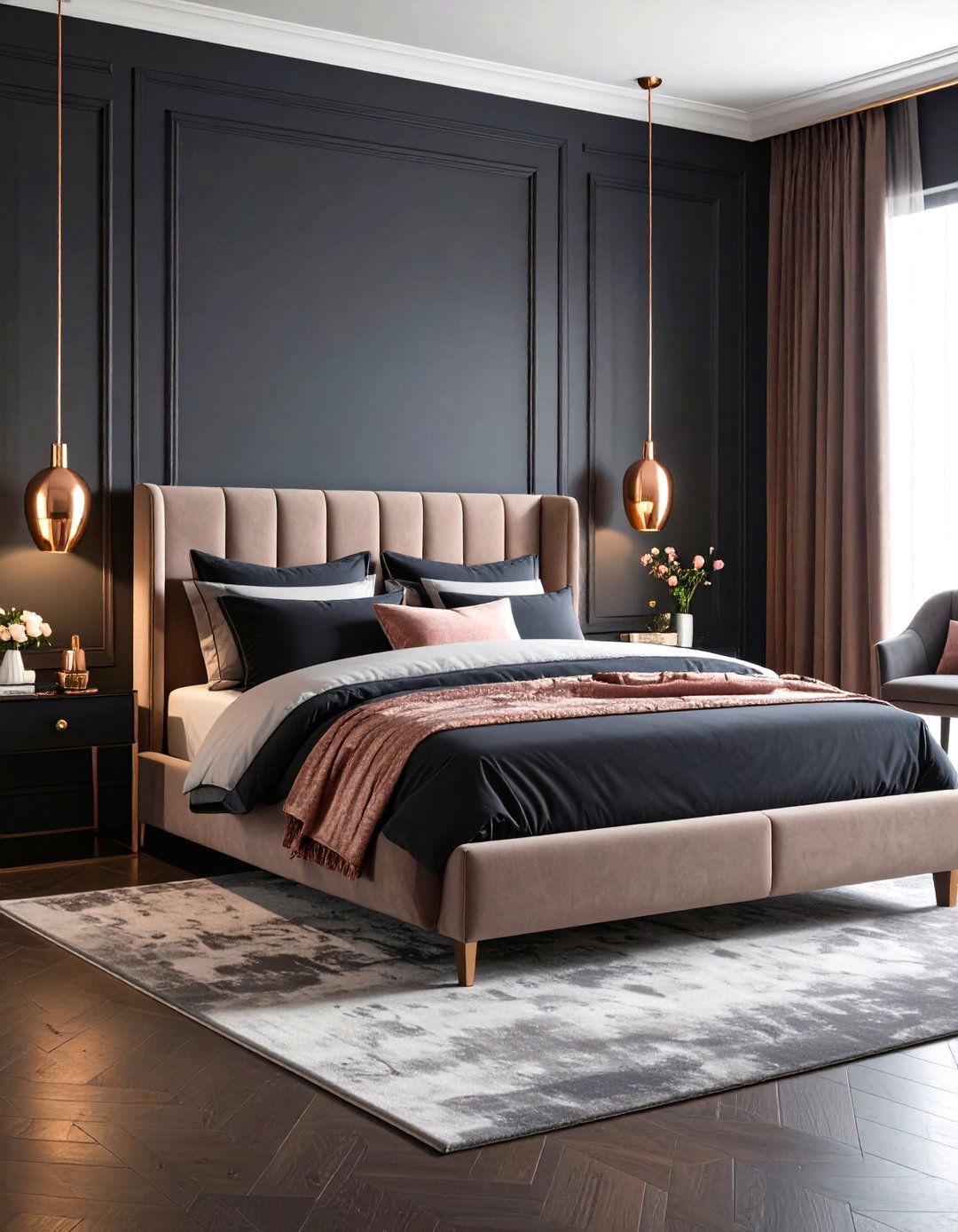 Rose Gold Bedroom Moody Dark Tones - 20 Rose Gold Bedroom Ideas