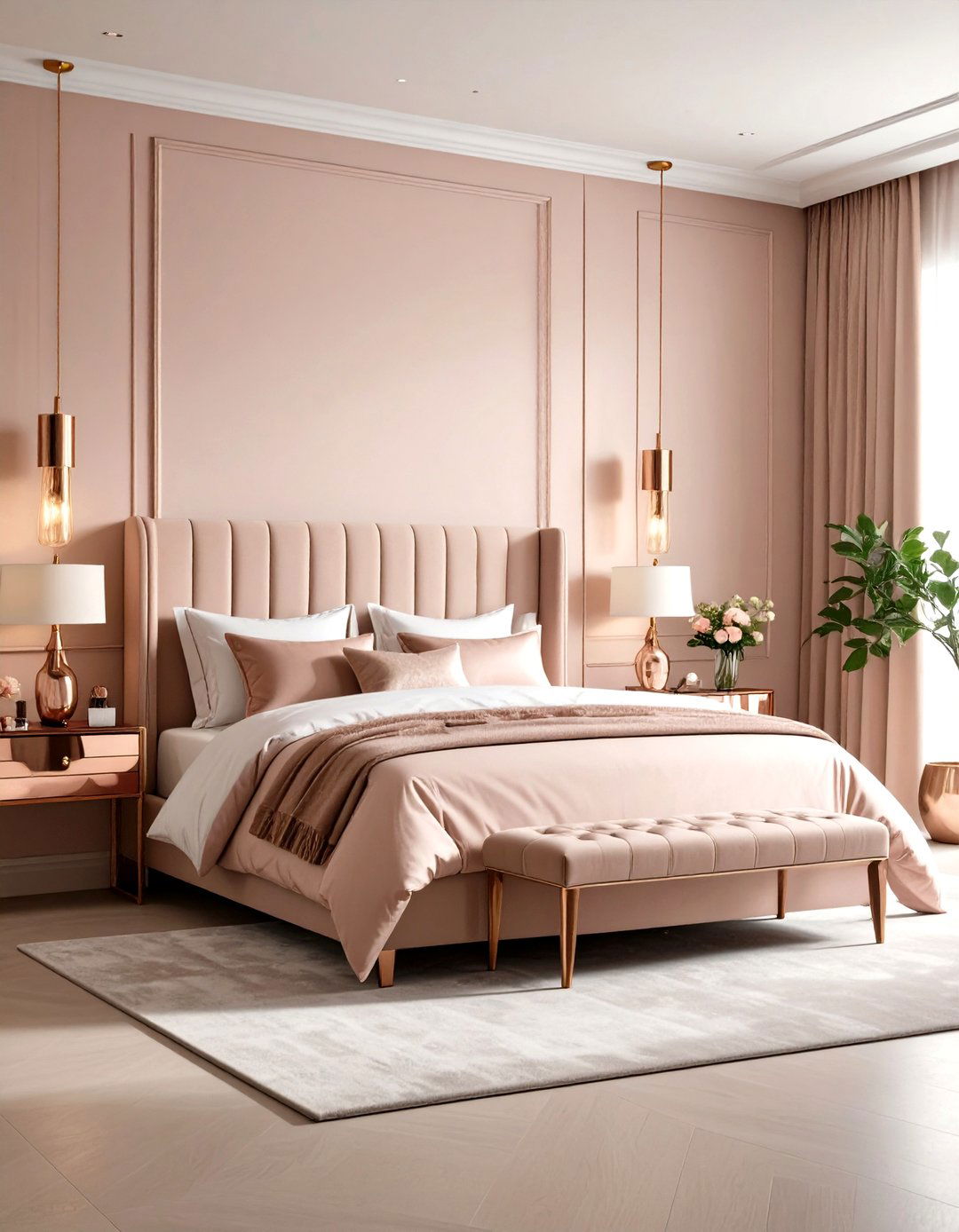 Rose Gold Glamour Pink and Gold Bedroom - 20 Pink and Gold Bedroom Ideas