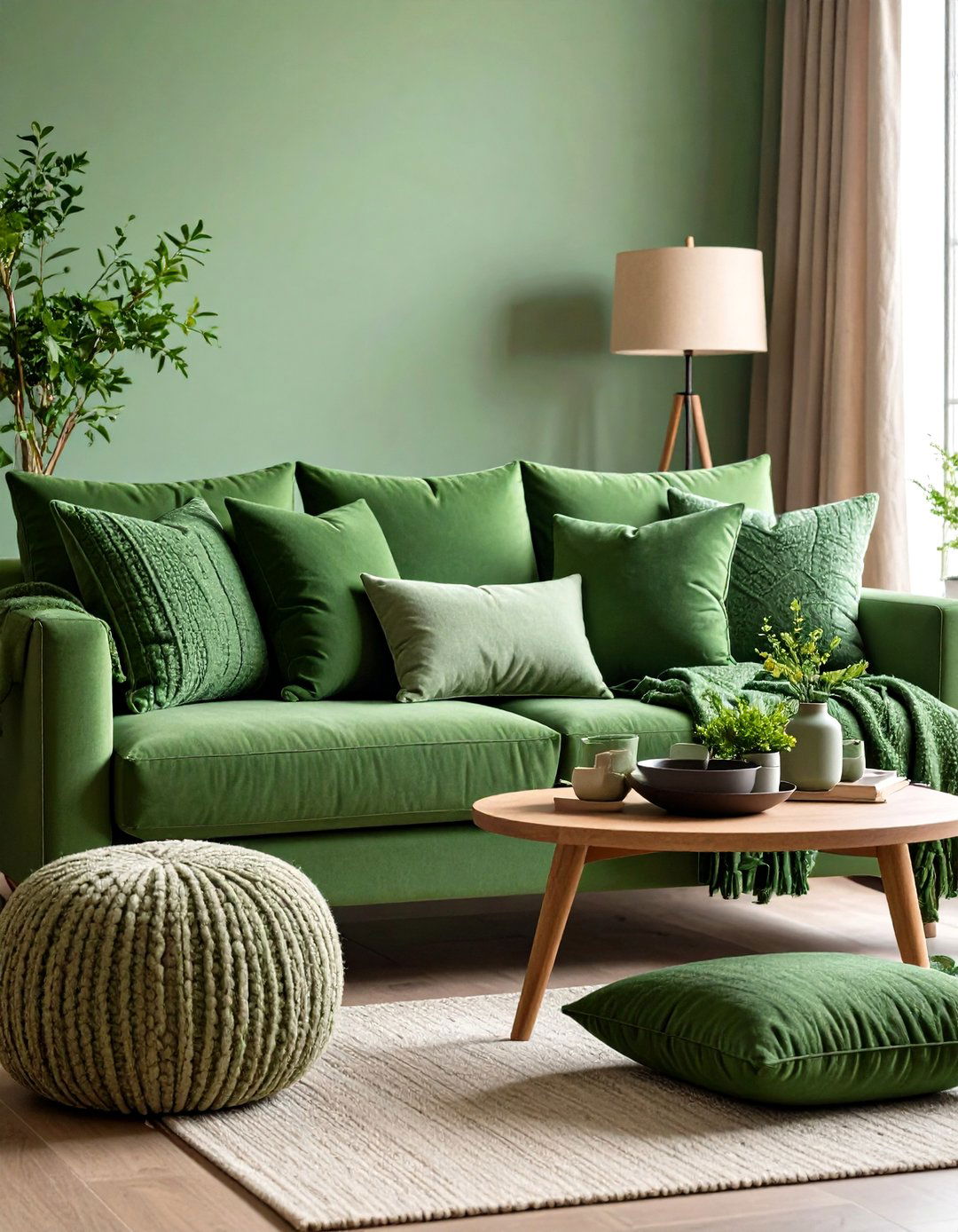 Rotate Forest Green Accessories Seasonally - 20 Forest Green Living Room Ideas