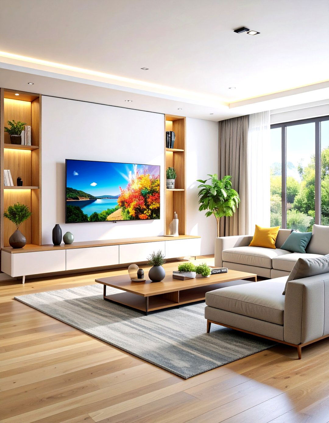 Rotating Art Gallery Media Wall - 20 Media Wall Ideas
