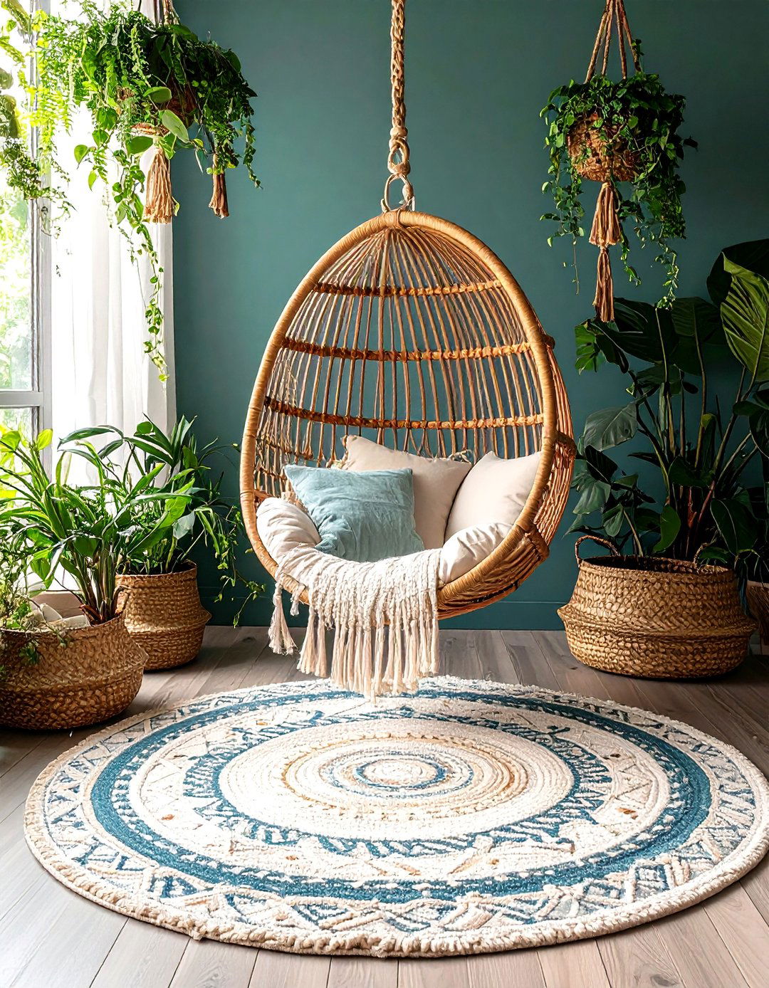 Round Organic Shape Boho Rug - 20 Boho Rug Ideas