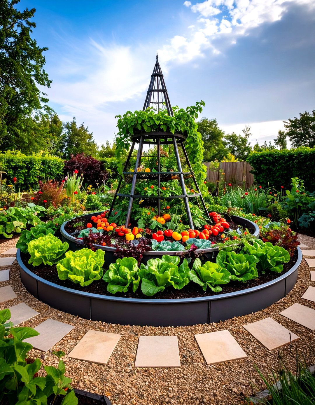 Round Raised Bed Island Layout - 20 Garden Layout Ideas