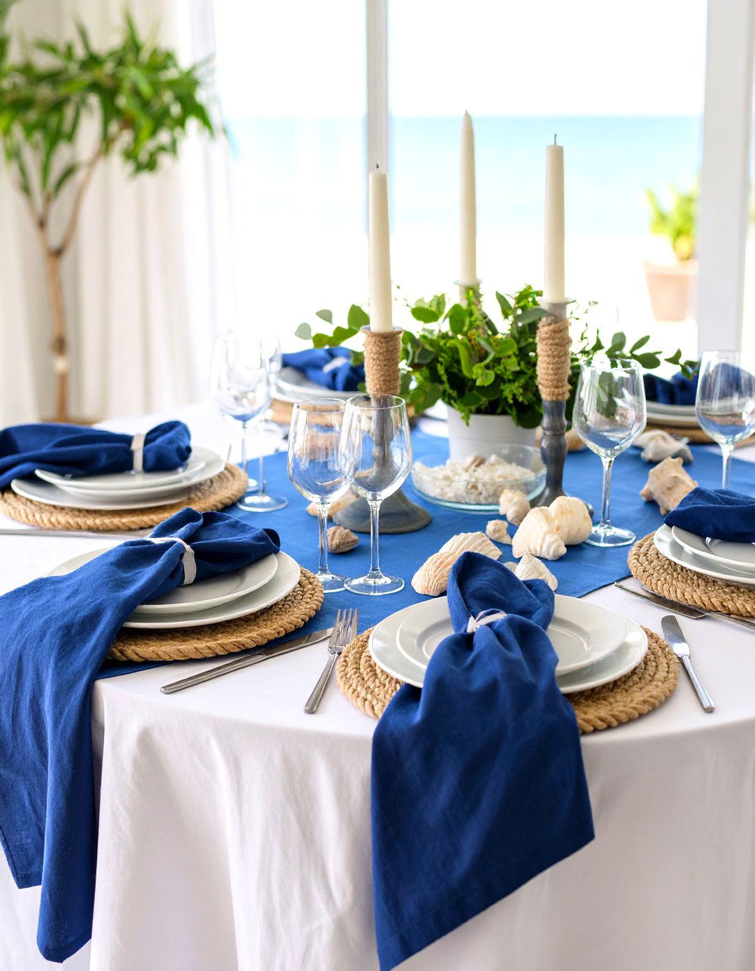 Round Table Coastal Nautical Charm - 20 Round Table Decor Ideas