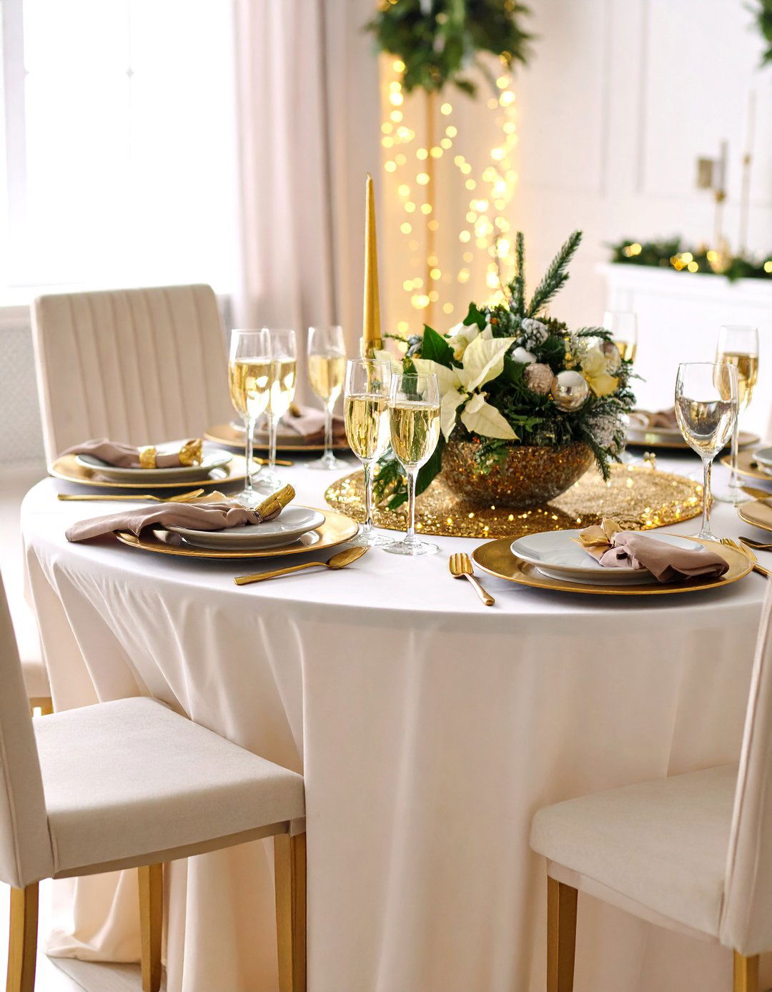 Round Table Elegant Holiday Sophistication - 20 Round Table Decor Ideas