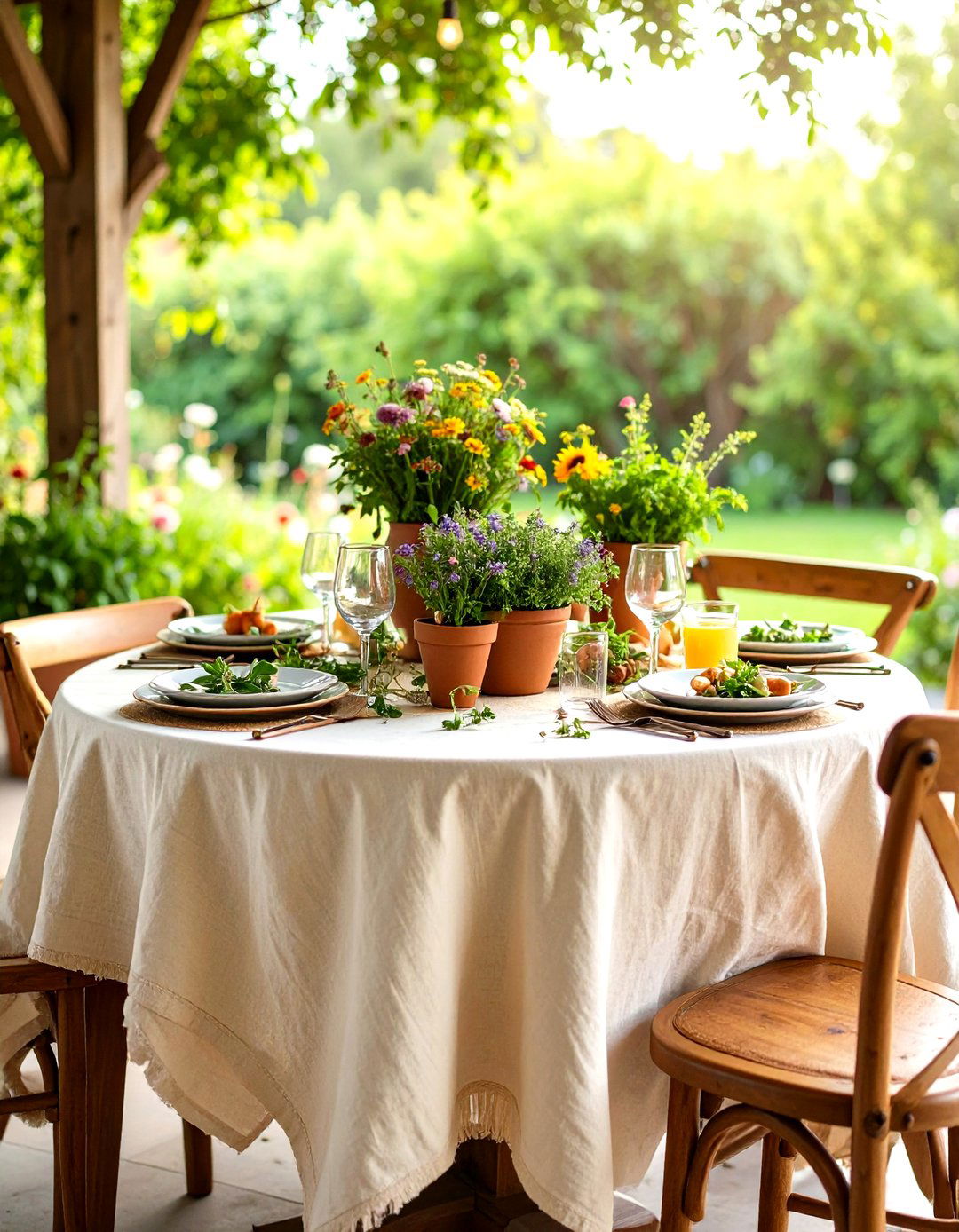 Round Table Garden Fresh Herb Celebration - 20 Round Table Decor Ideas
