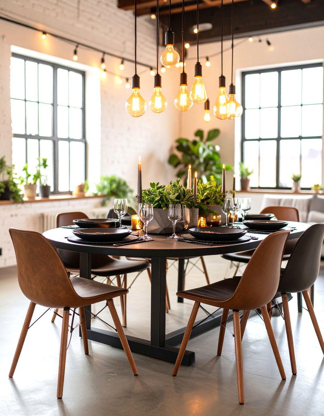 Round Table Industrial Modern Edge - 20 Round Table Decor Ideas