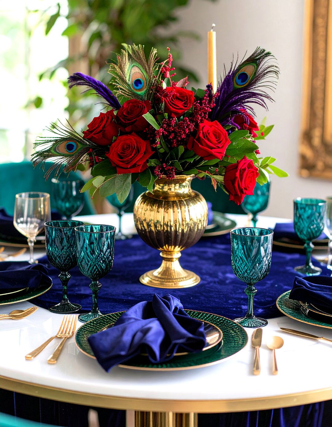 Round Table Maximalist Jewel Tone Drama - 20 Round Table Decor Ideas