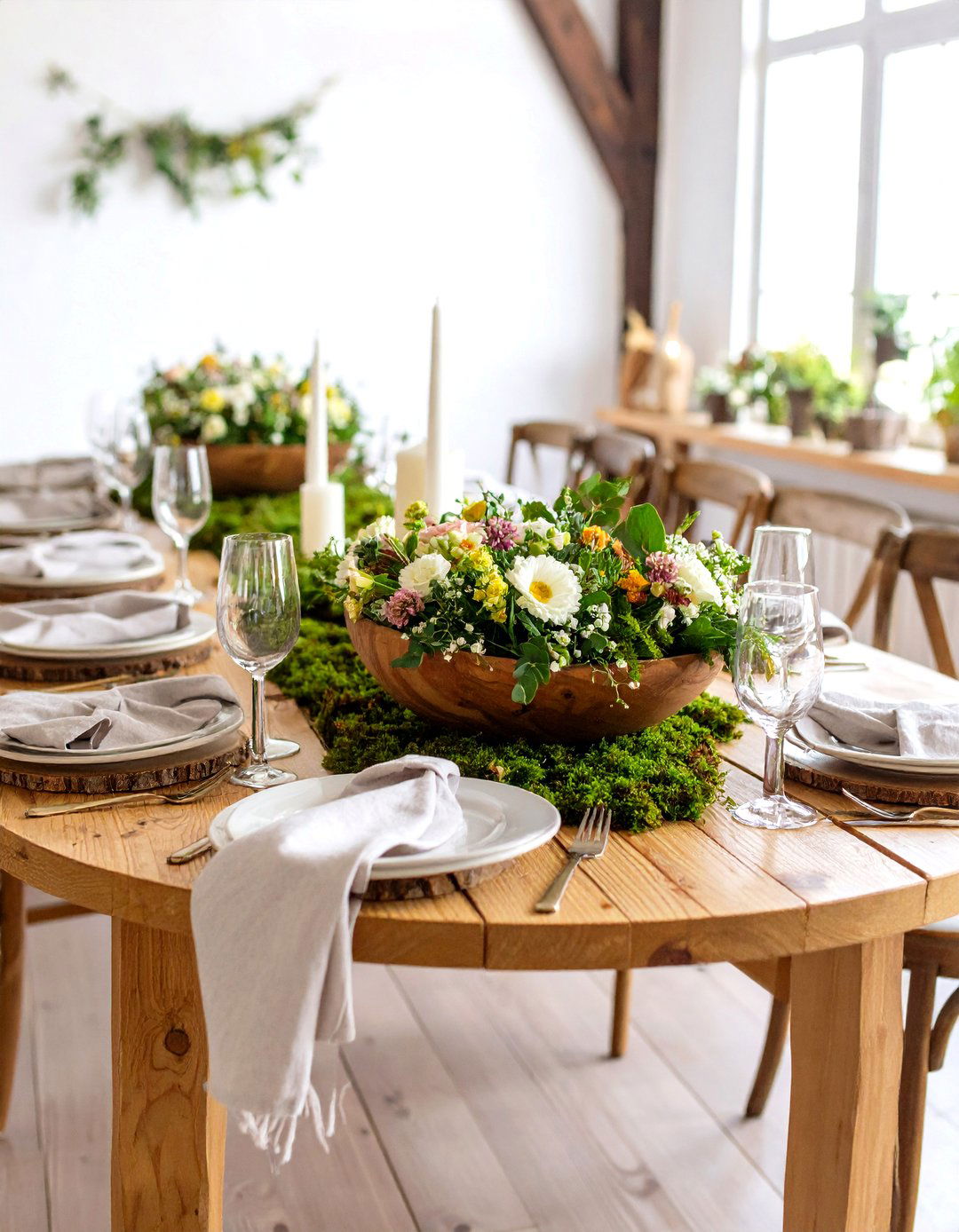Round Table Natural Woodland Forage - 20 Round Table Decor Ideas