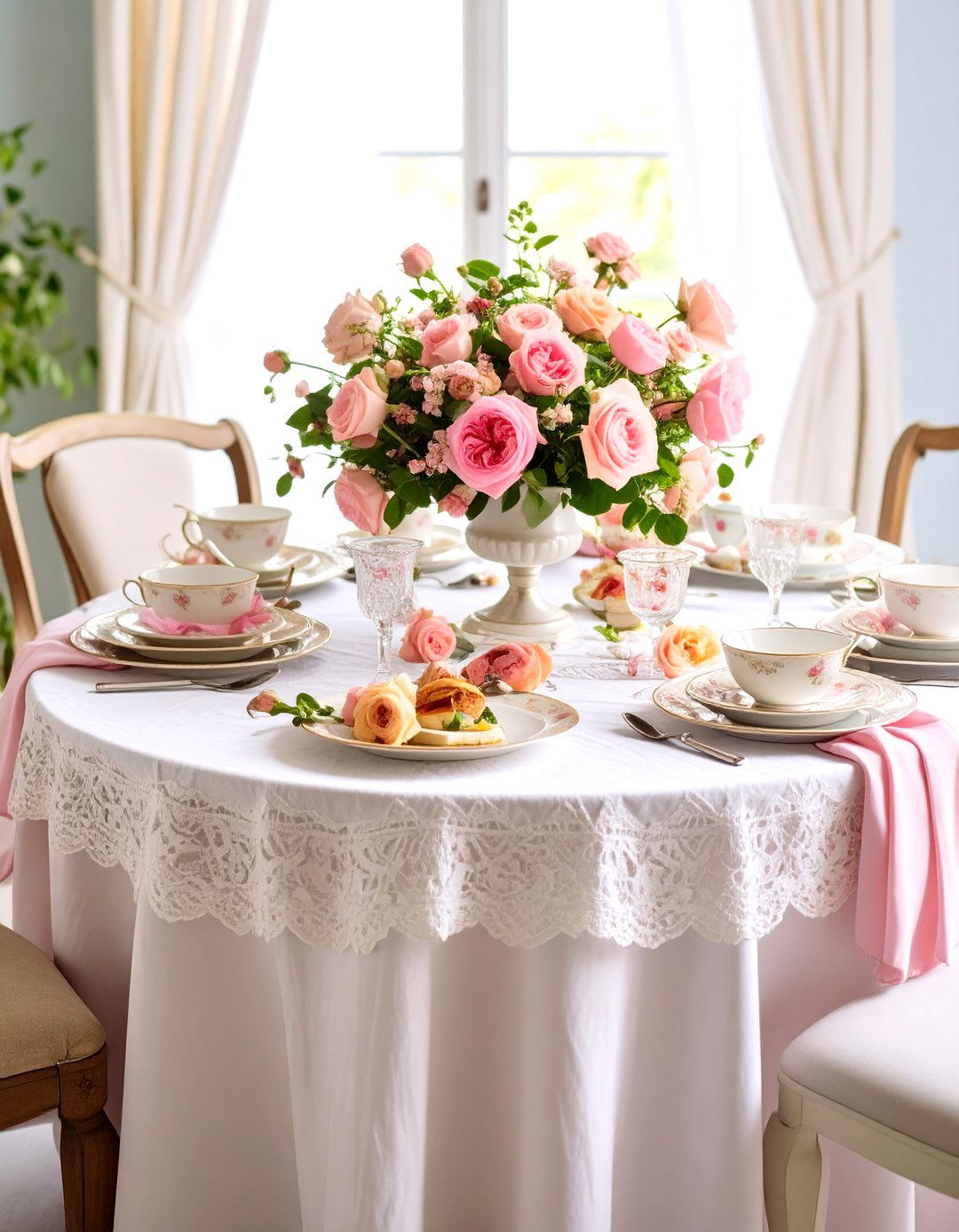 Round Table Vintage Tea Party Elegance - 20 Round Table Decor Ideas