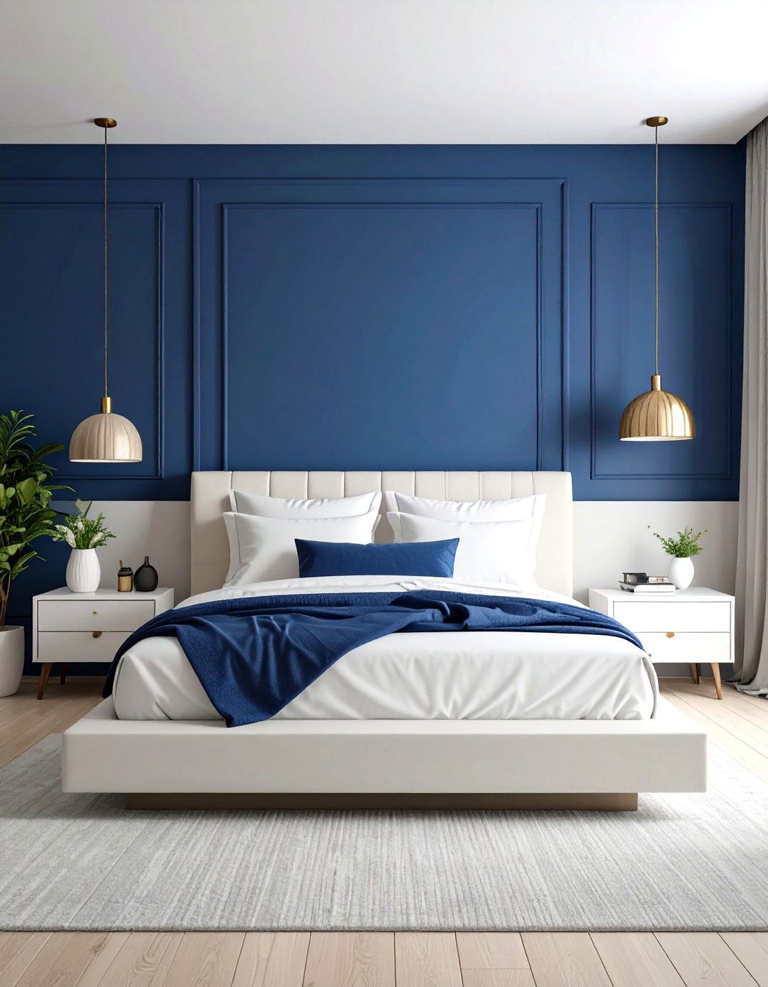 Royal Blue Contemporary Minimalist Sanctuary - 20 Royal Blue Bedroom Ideas