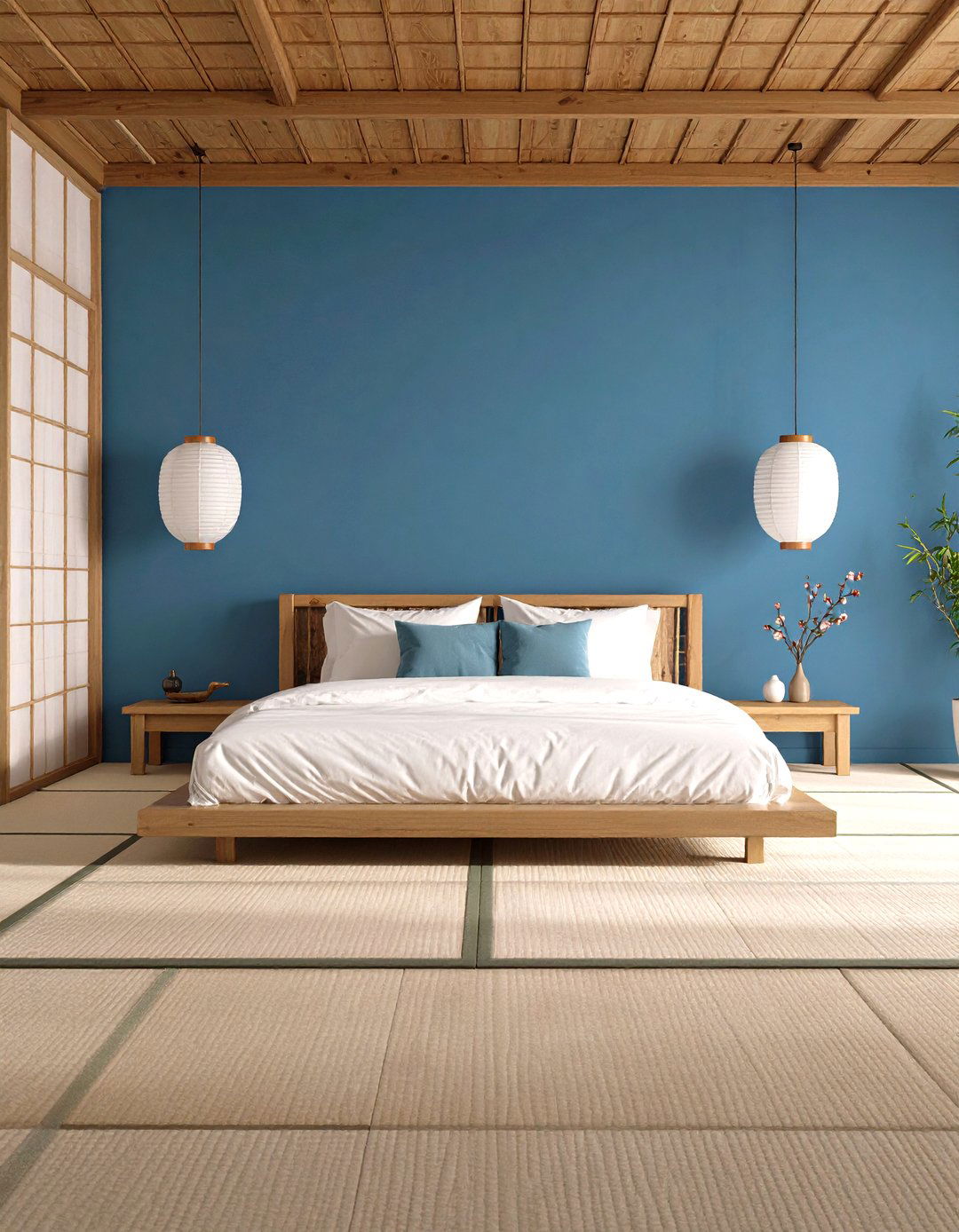 Royal Blue Japanese Zen Bedroom Tranquility - 20 Royal Blue Bedroom Ideas