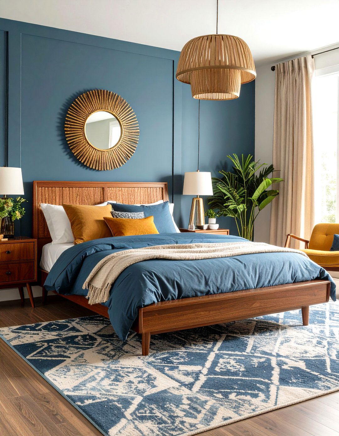 Royal Blue Mid Century Modern Bedroom Revival - 20 Royal Blue Bedroom Ideas