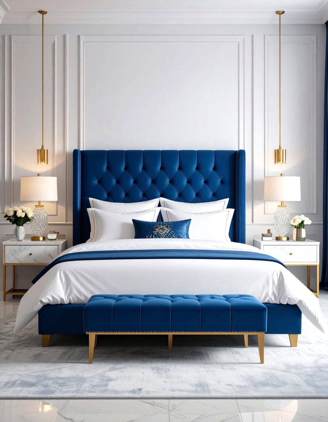 Royal Blue Modern Luxury Hotel Bedroom Suite - 20 Royal Blue Bedroom Ideas