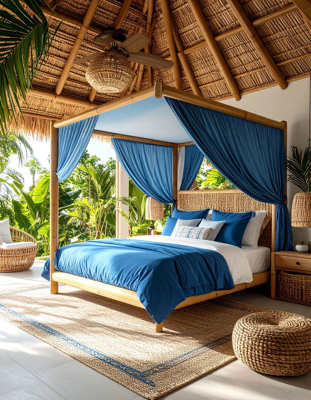 Royal Blue Tropical Resort Bedroom Paradise - 20 Royal Blue Bedroom Ideas
