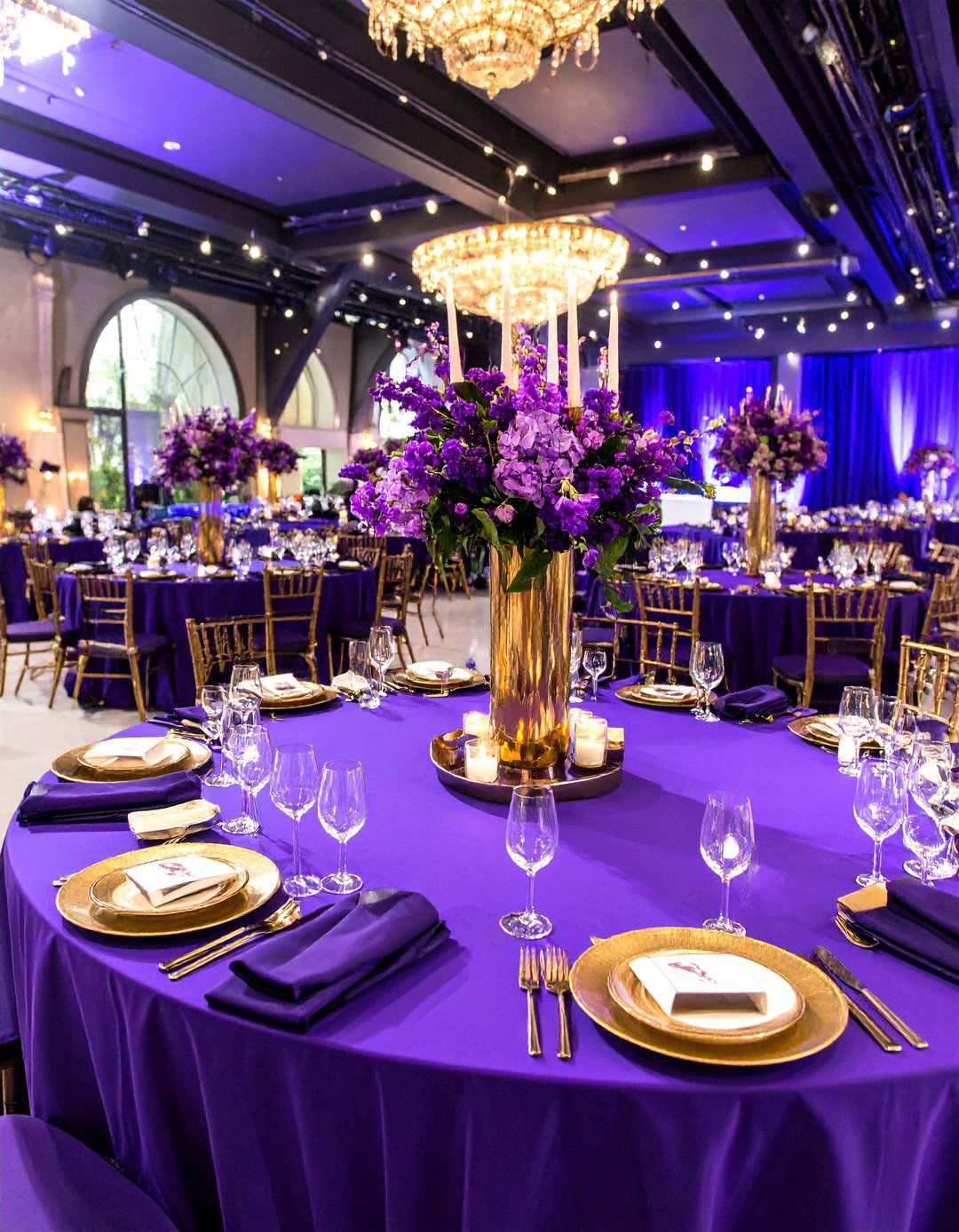 Royal Purple Wedding Theme with Gold Accents - 20 Purple Wedding Theme Ideas