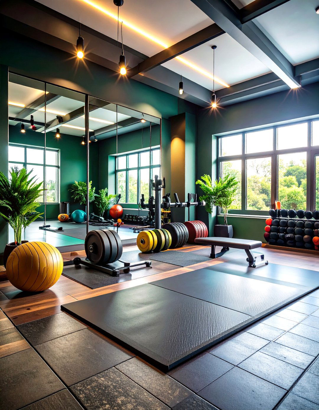 Rubber Gym Mat Man Cave Flooring - 20 Man Cave Flooring Ideas