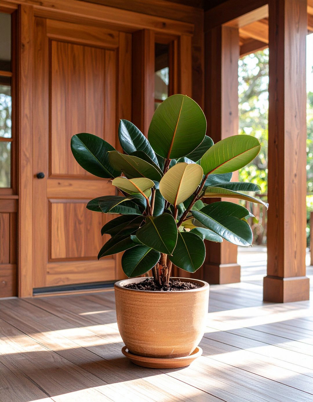 Rubber Plant Dramatic Foliage Front Door Plant - 20 Front Door Plants