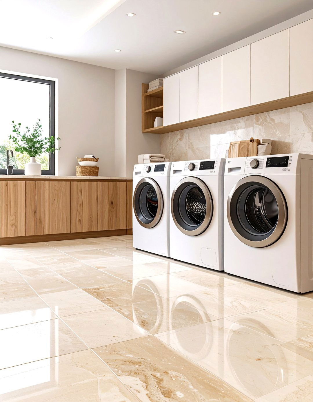 Rubber Tile Laundry Room Floor for Commercial Grade Durability - 20 Laundry Room Floor Ideas
