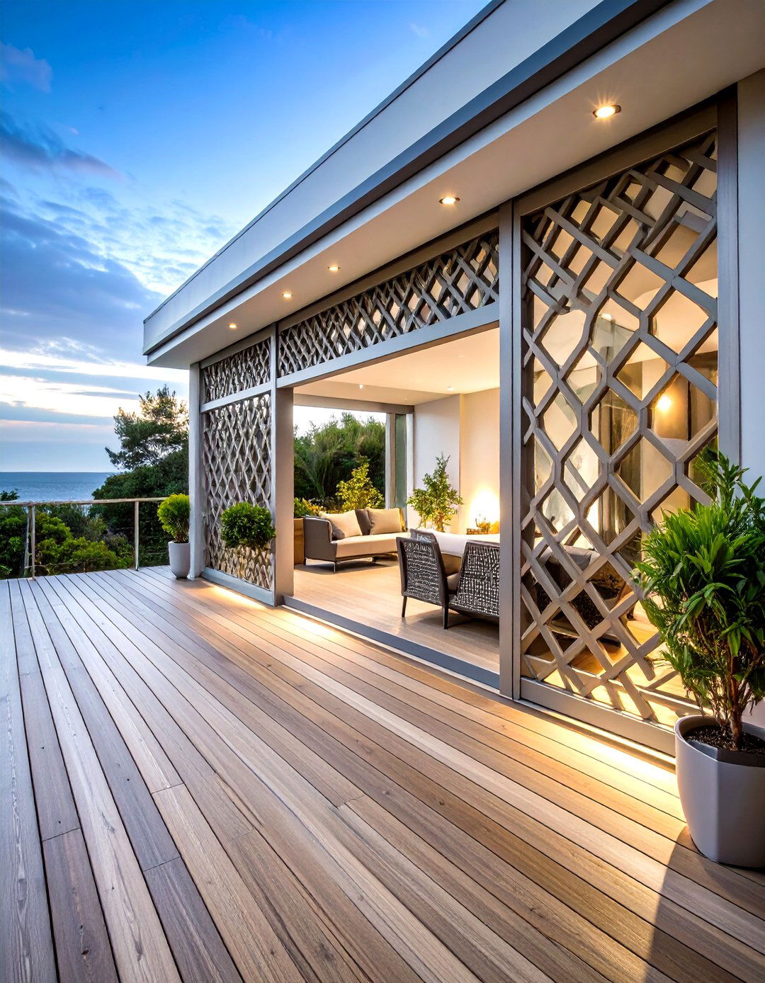Rugged Aluminum Deck Lattice for Industrial Flair - 20 Deck Lattice Ideas