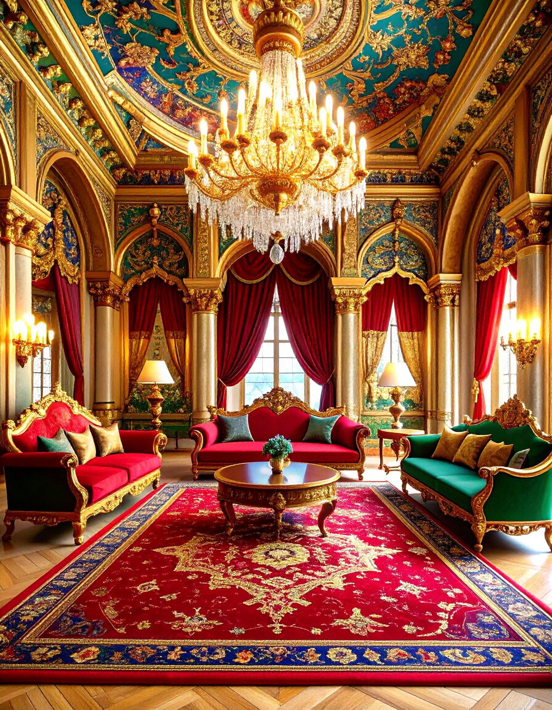 Russian Imperial Royal Living Room with Malachite and Gold - 20 Royal Living Room Design Ideas