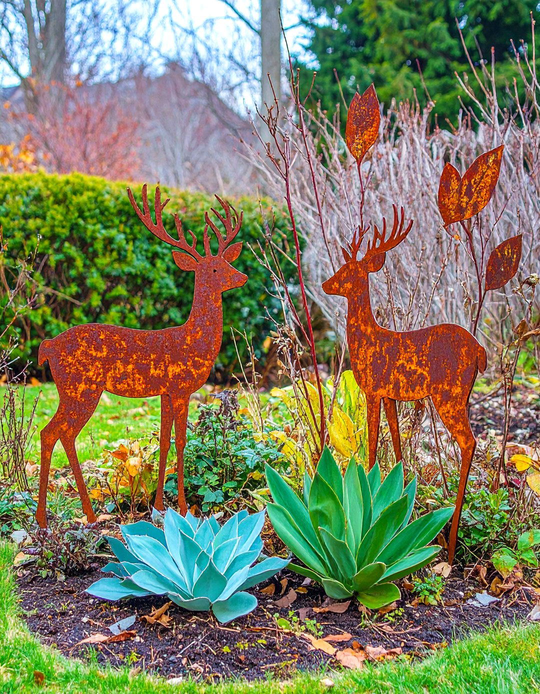 Rusted Metal Silhouette Garden Art Screens - 20 Garden Art Ideas