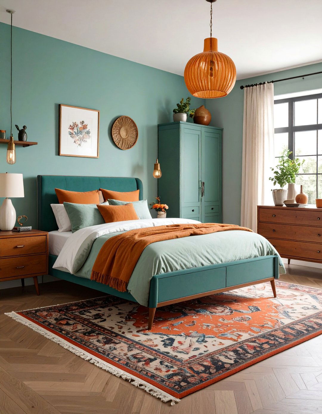 Rustic Accents with Contemporary Flare - 20 Teal and Orange Bedroom Ideas