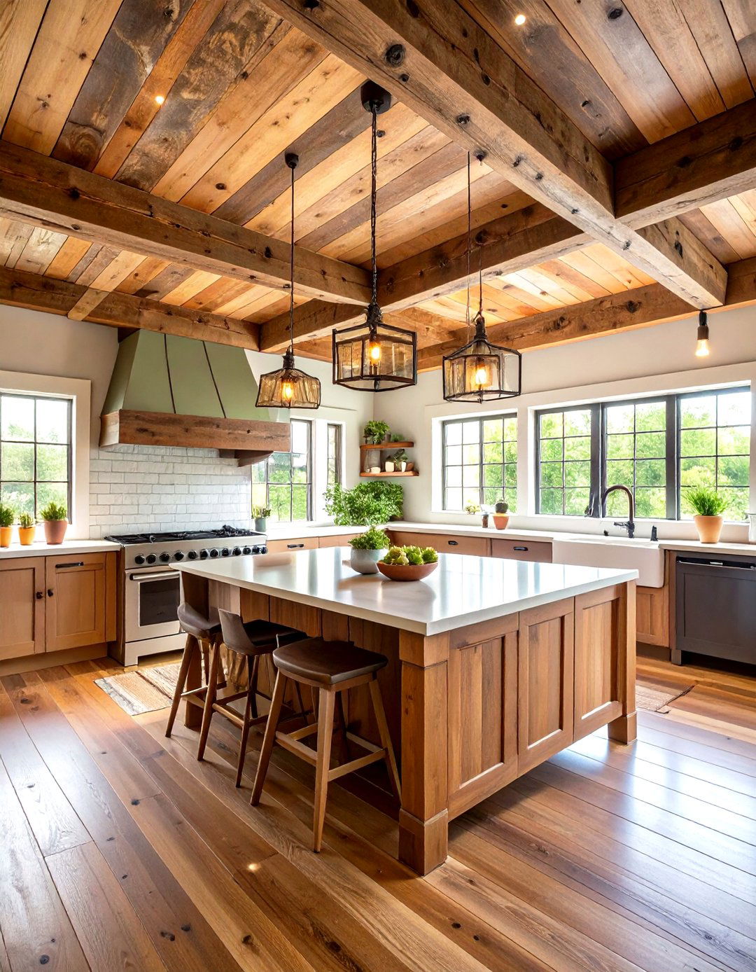 Rustic Barn Wood Ceiling Kitchen Ideas - 20 Wood Ceiling Kitchen Ideas