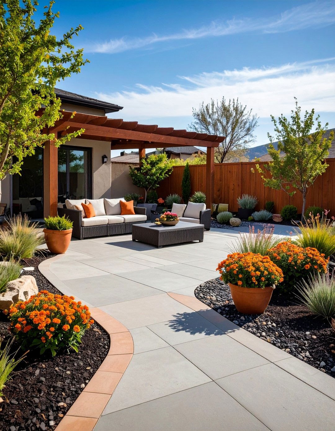 Rustic Barnwood - 20 Stamped Concrete Patio Ideas