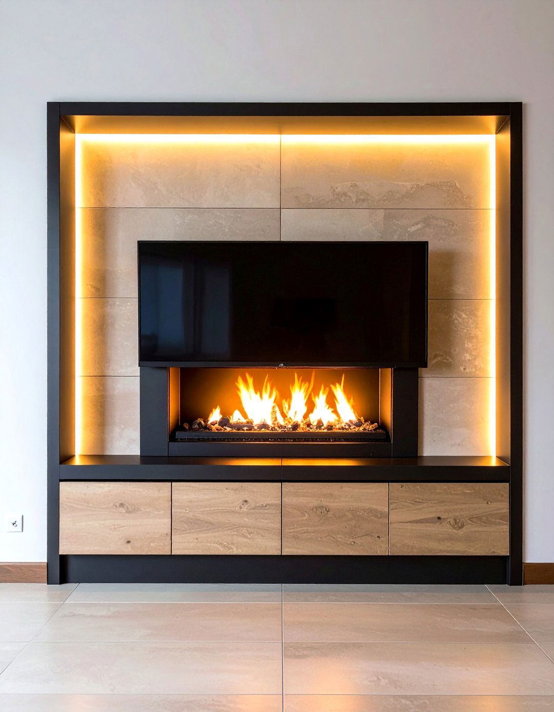 Rustic Beam Mantel Adds Fireplace Warmth - 20 Fireplace Decor Ideas