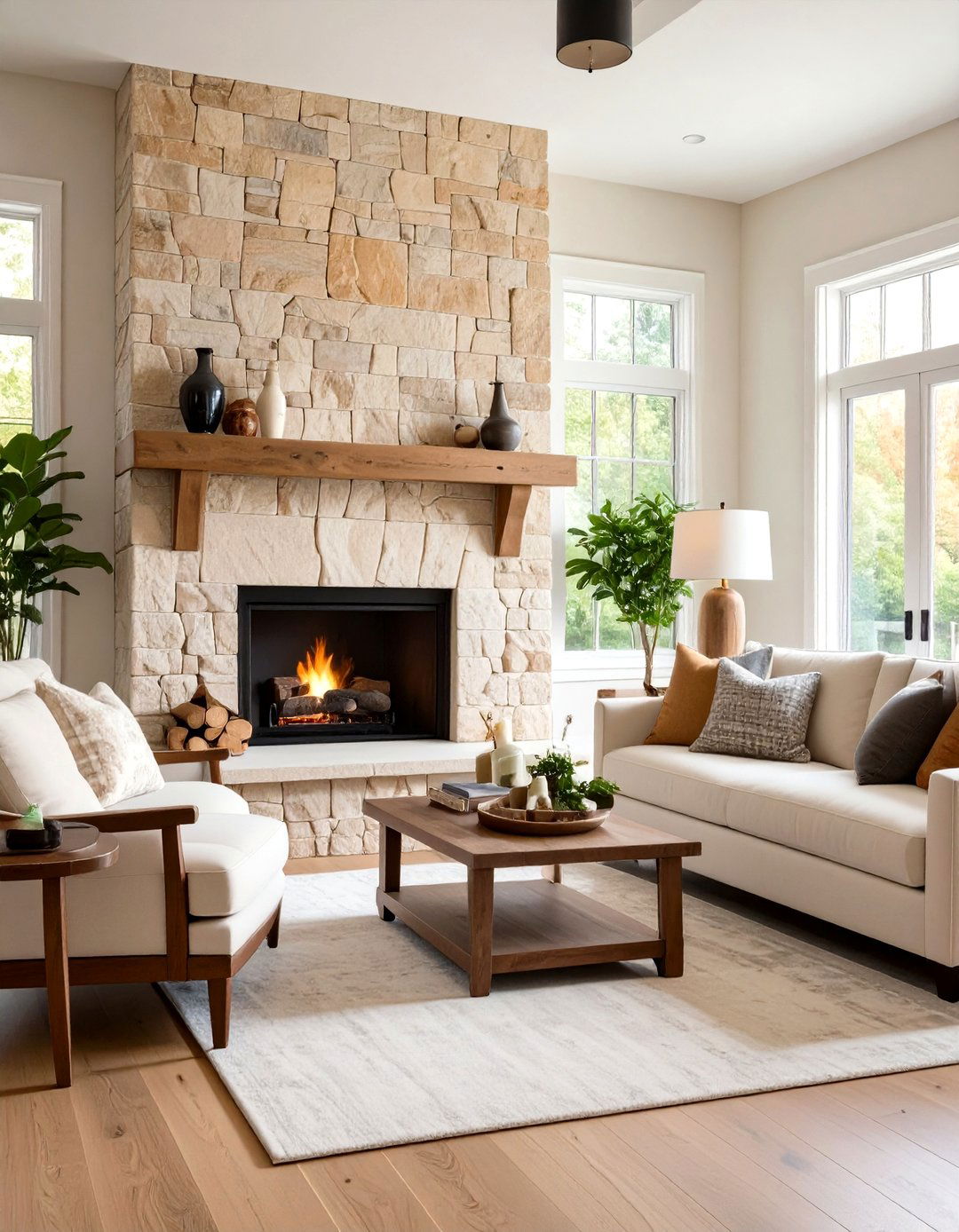 Rustic Beige Quartz Fireplace Surround - 20 Quartz Fireplace Surround Ideas