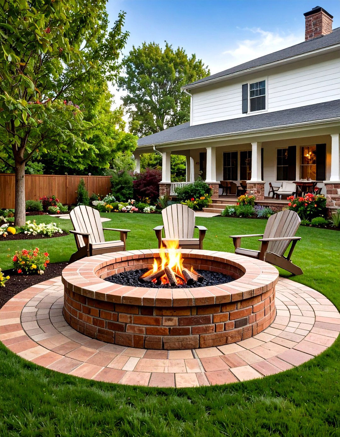 Rustic Brick Ring Wood Burning Fire Pit - 20 Wood Burning Fire Pit Ideas