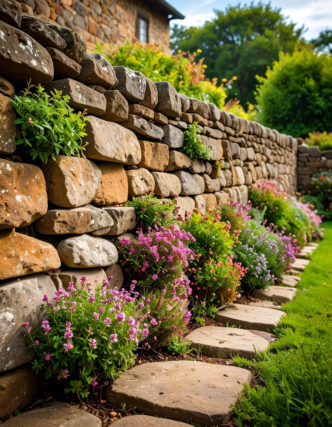 Rustic Brick or Stone Wall Surfaces - 20 Small Walled Garden Ideas