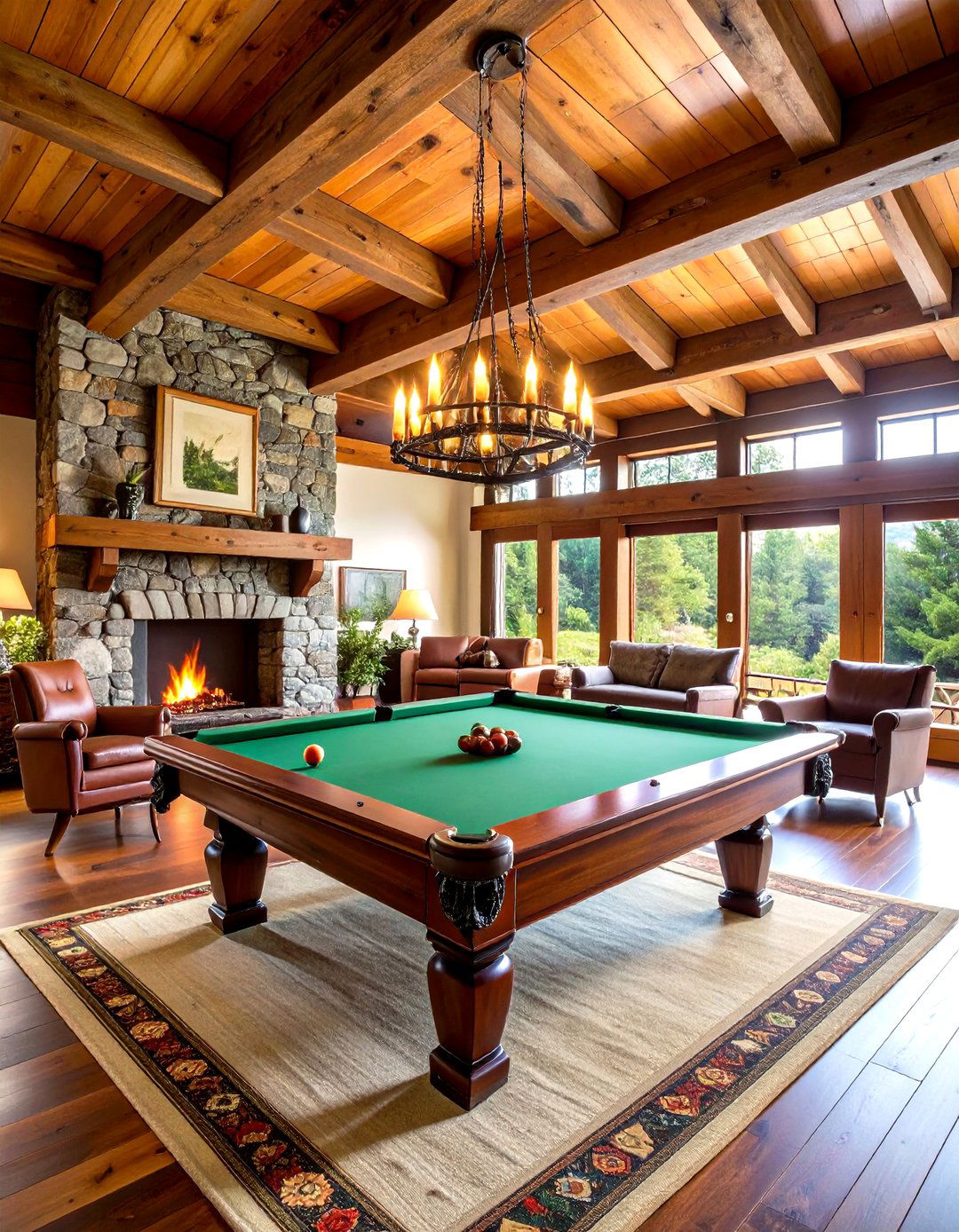 Rustic Cabin Pool Table Room - 20 Pool Table Room Ideas
