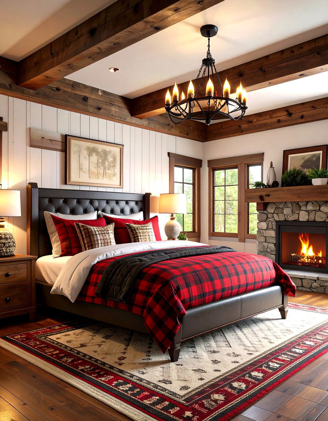 Rustic Cabin Red and Black Bedroom - 20 Red and Black Bedroom Ideas