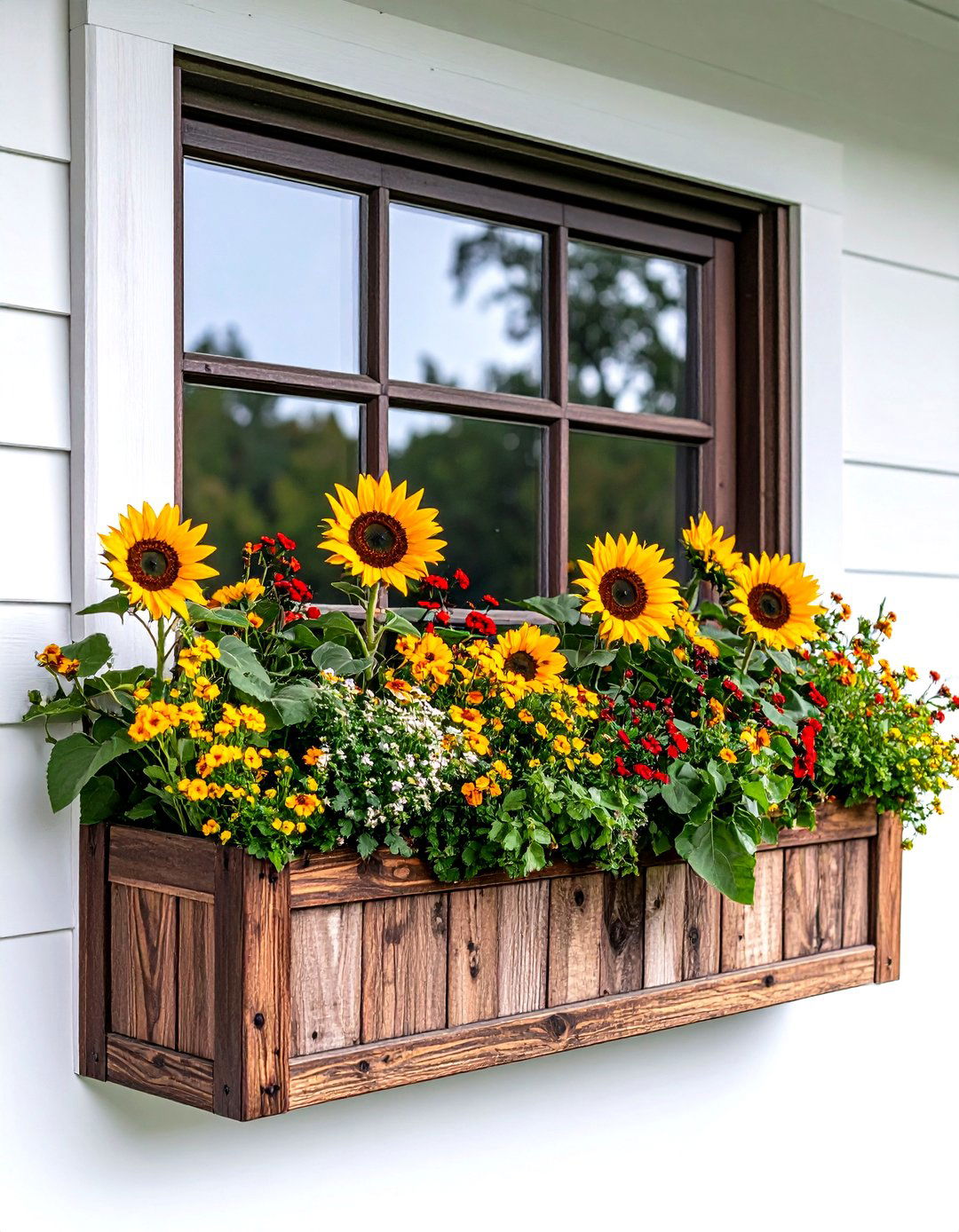 Rustic Cedar Farmhouse Box - 20 window box ideas
