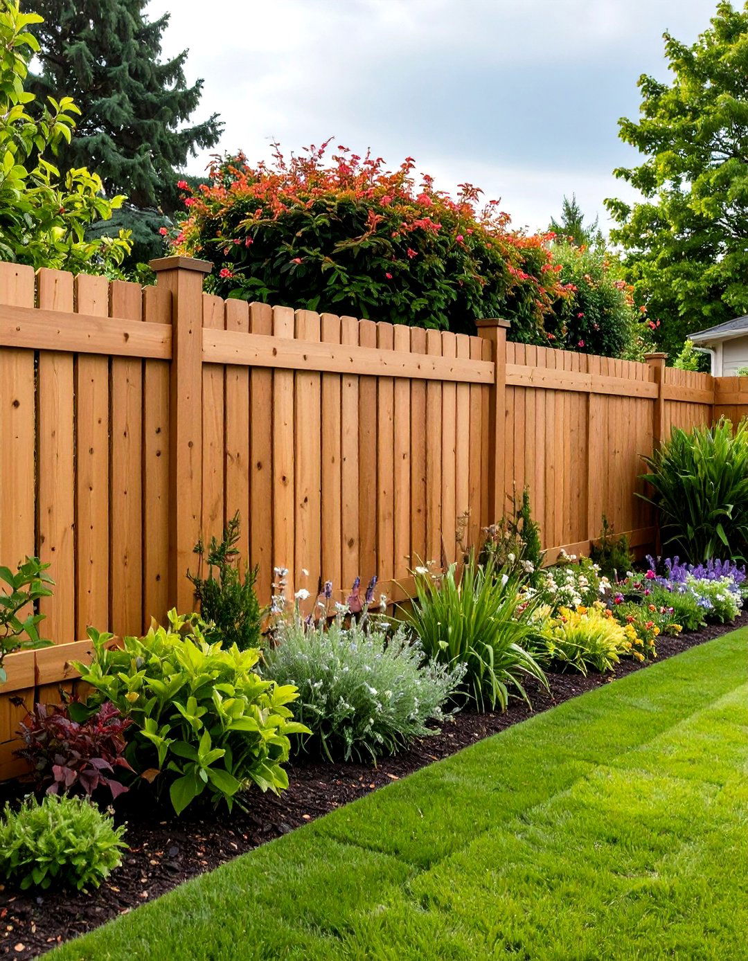 Rustic Cedar Slat Fence - 20 Small Garden Fence Ideas