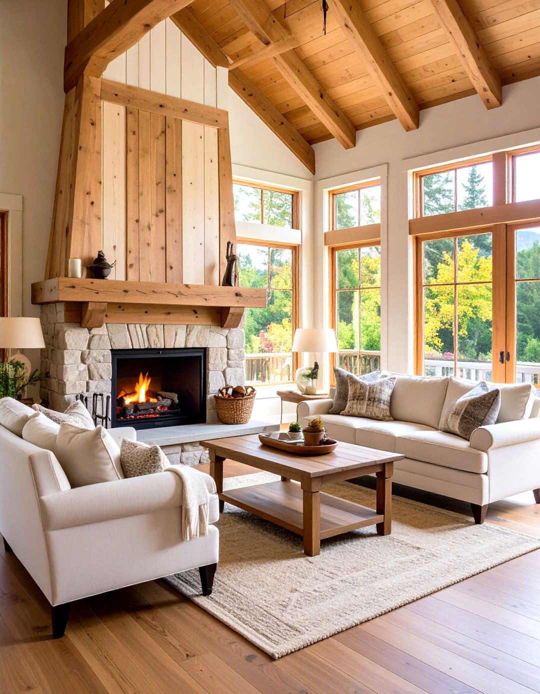 Rustic Cedar Wood Mantel with Knotty Charm - 20 Wood Mantel Ideas