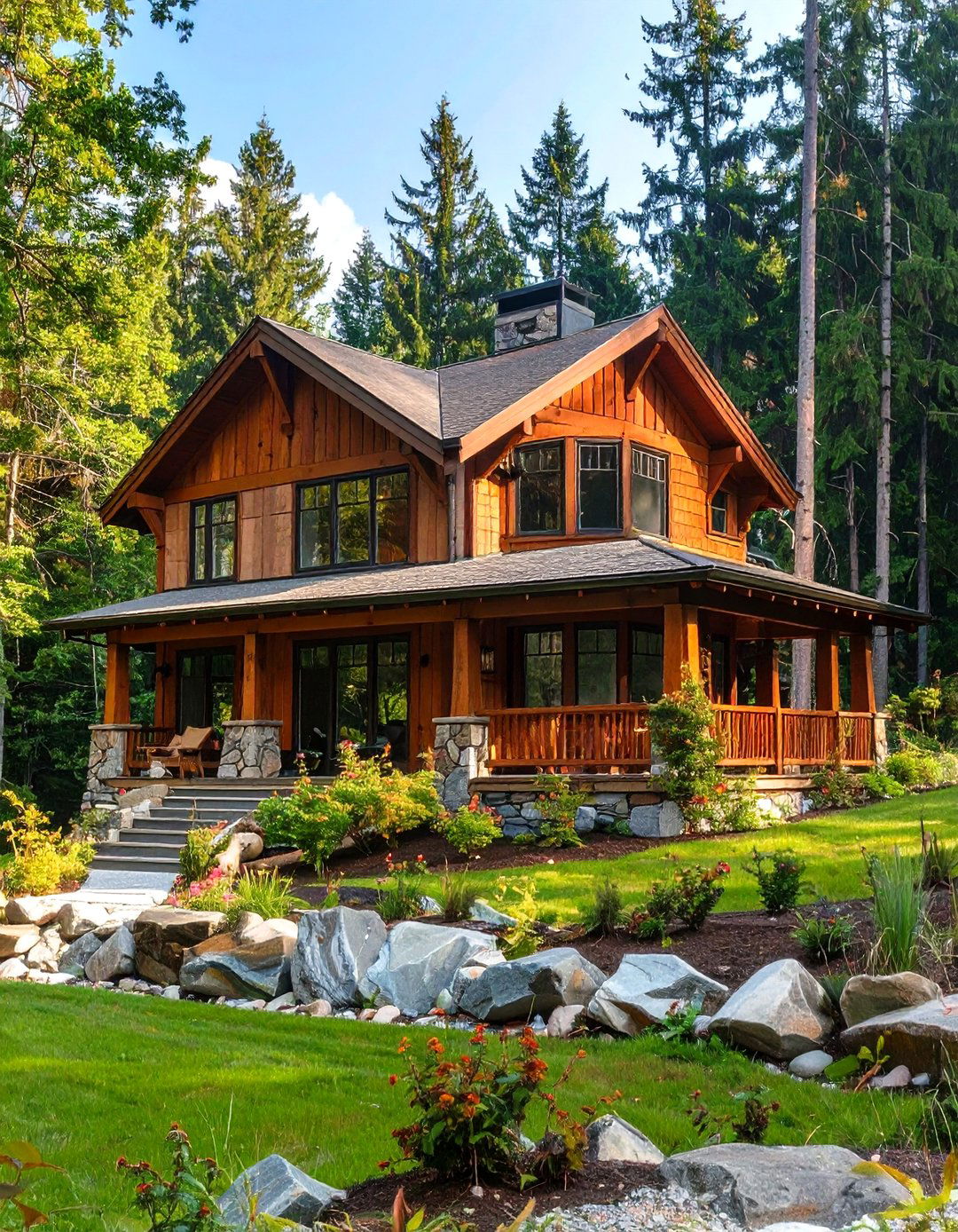 Rustic Cedar and Clay Blend - 20 Home Designs Using Natural Clay Siding Colors