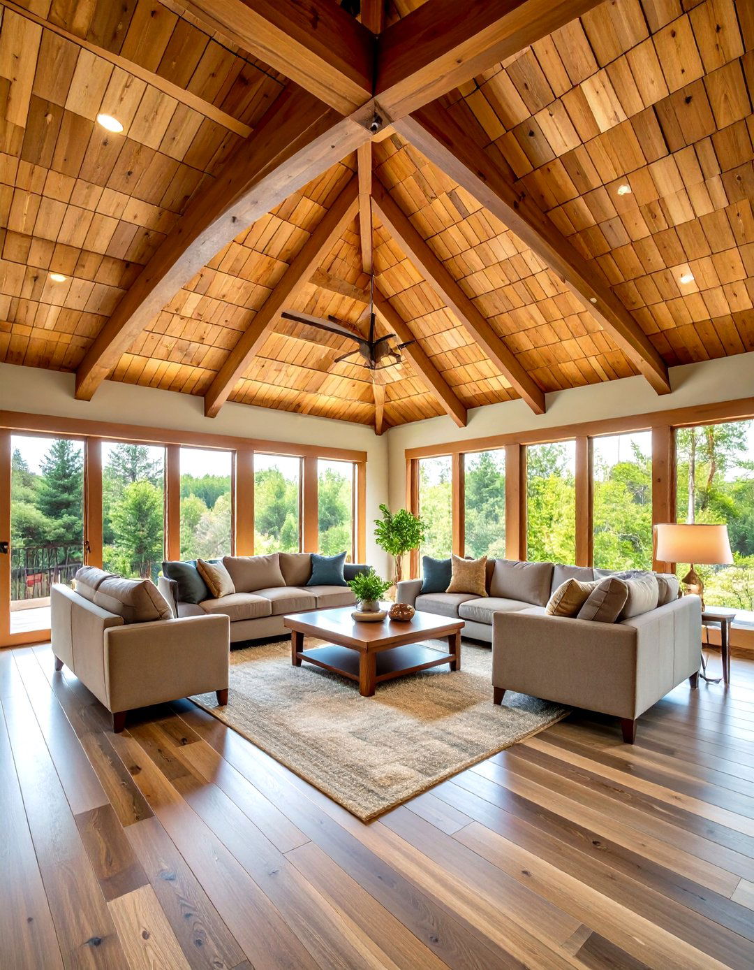 Rustic Ceiling with Cedar Shake Shingle Design - 20 Rustic Ceiling Ideas
