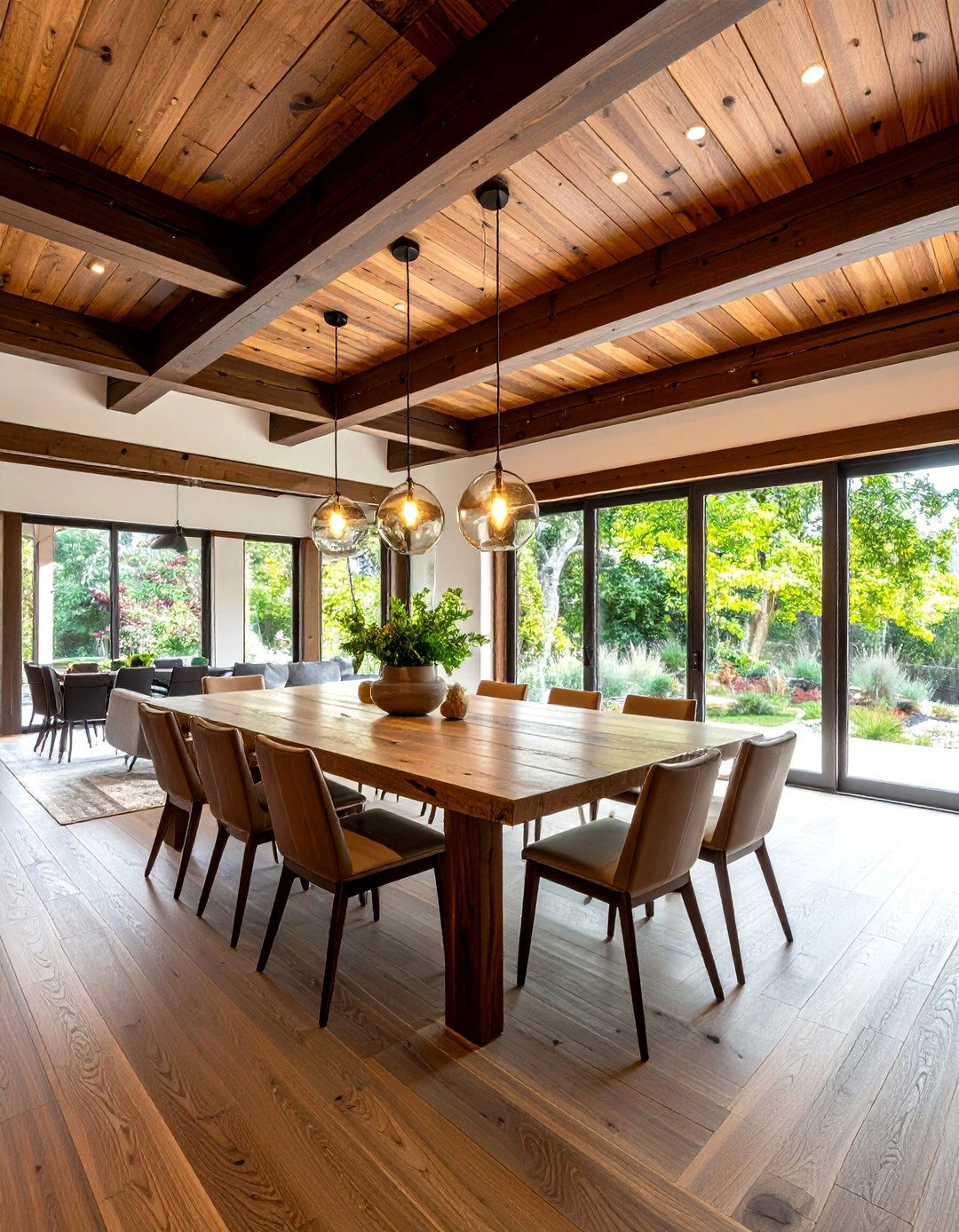 Rustic Ceiling with Dark Stained Wood Beams - 20 Rustic Ceiling Ideas