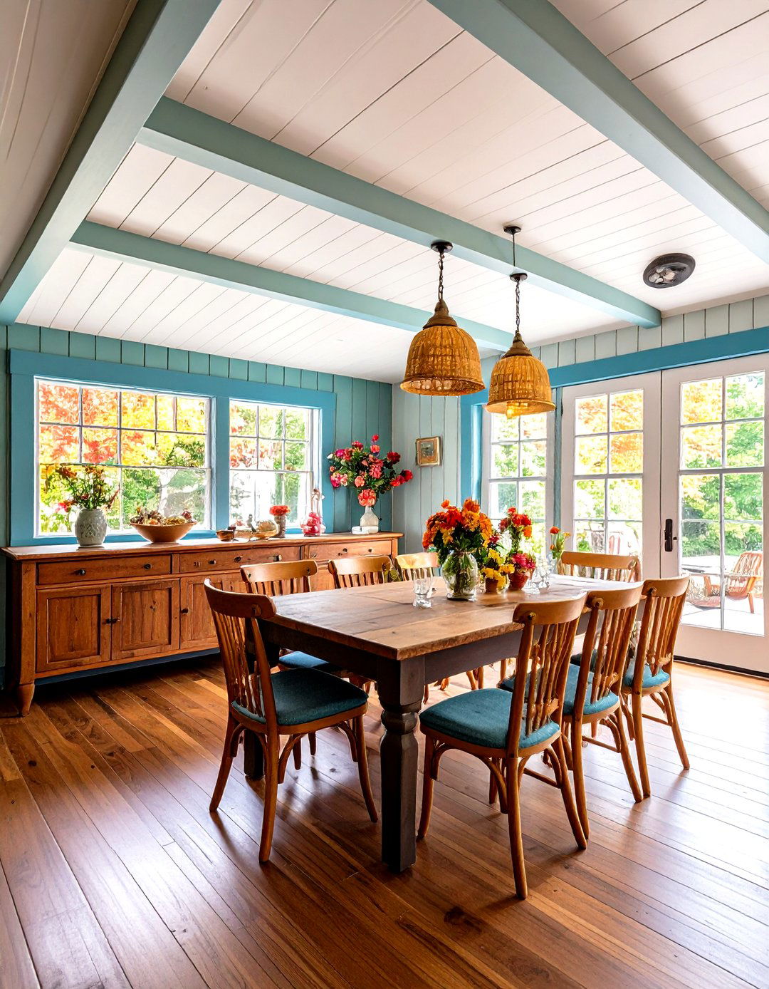 Rustic Ceiling with Painted Beadboard Planking - 20 Rustic Ceiling Ideas