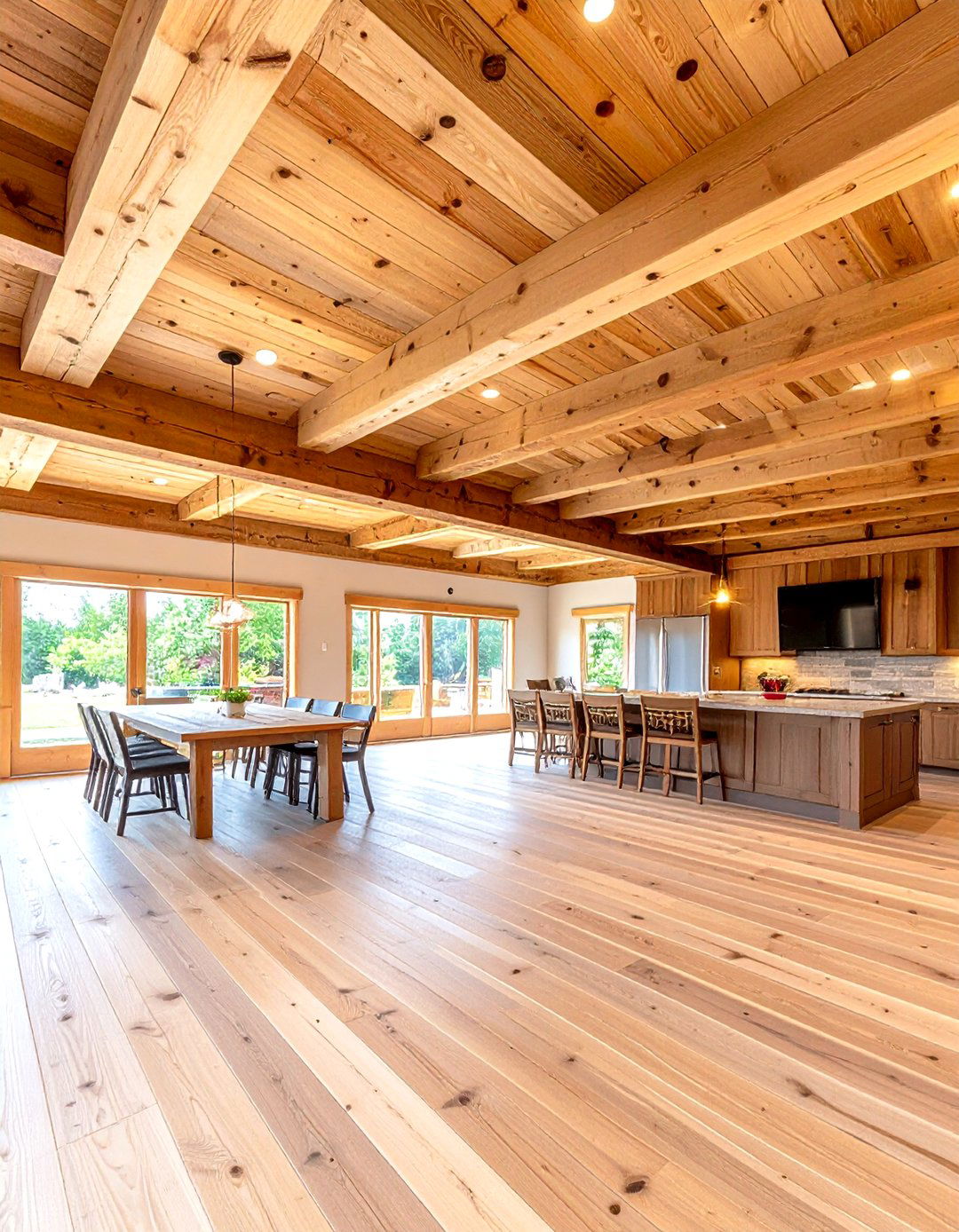 Rustic Ceiling with Rough Sawn Lumber Planking - 20 Rustic Ceiling Ideas