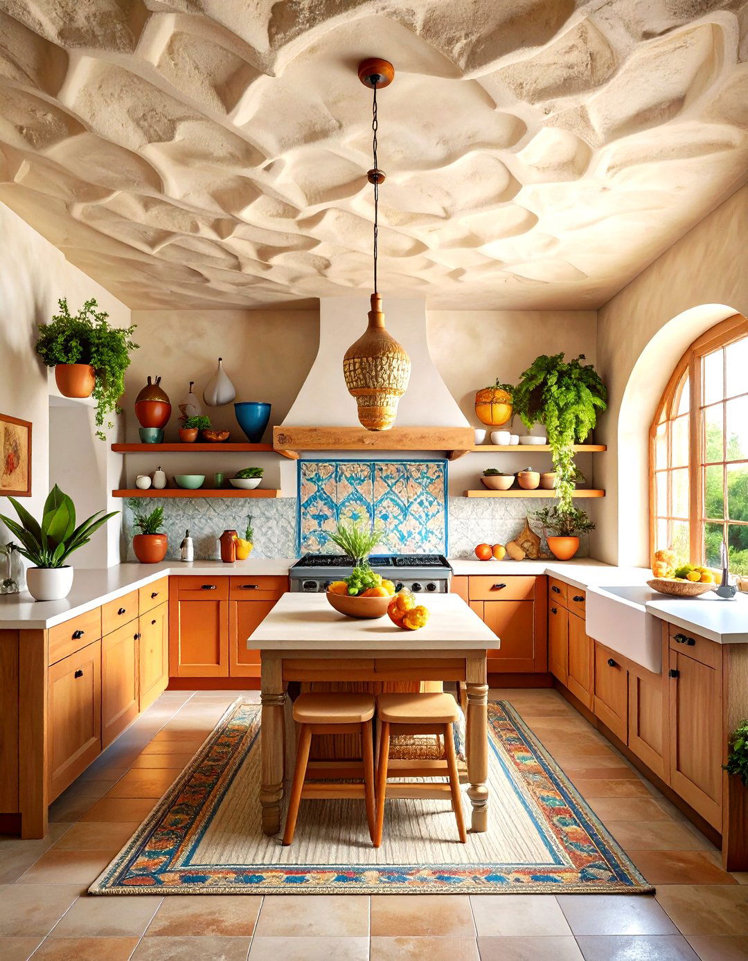 Rustic Ceiling with Skip Trowel Plaster Texture - 20 Rustic Ceiling Ideas
