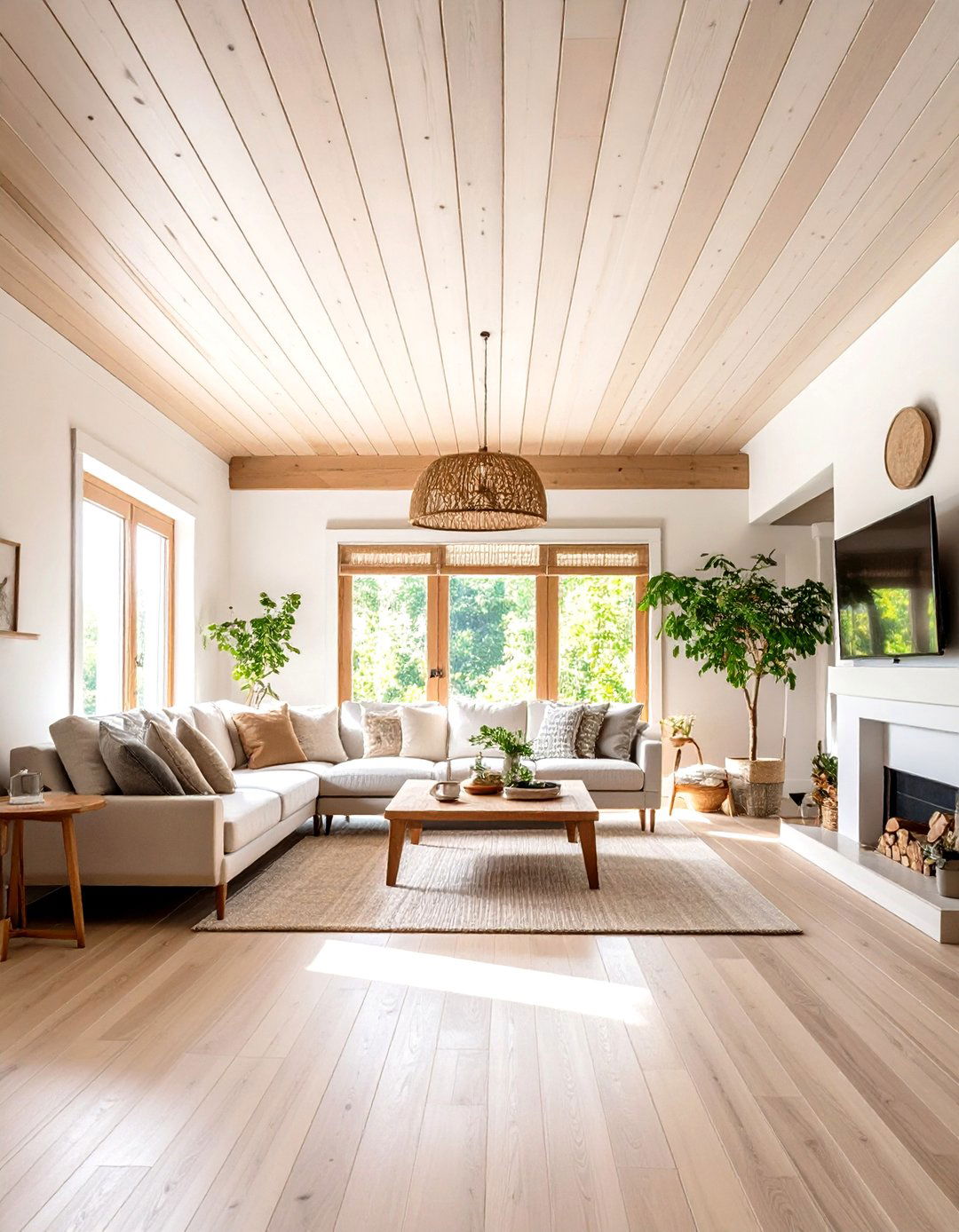 Rustic Ceiling with White Painted Shiplap Planks - 20 Rustic Ceiling Ideas