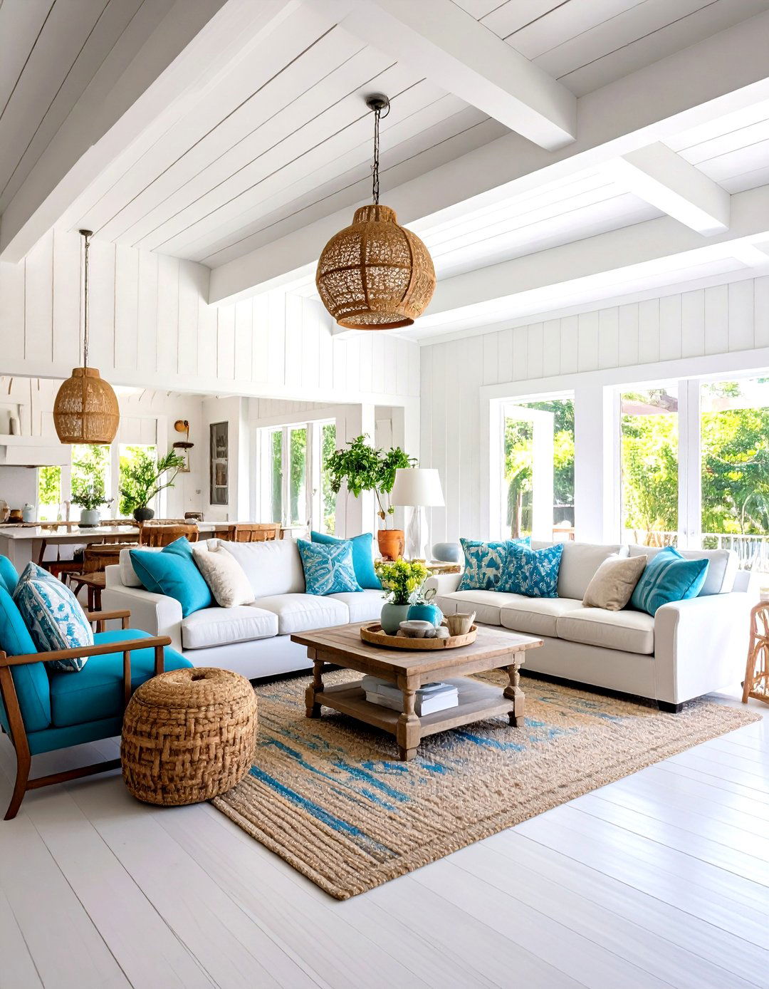 Rustic Ceiling with Whitewashed Wood Planks - 20 Rustic Ceiling Ideas