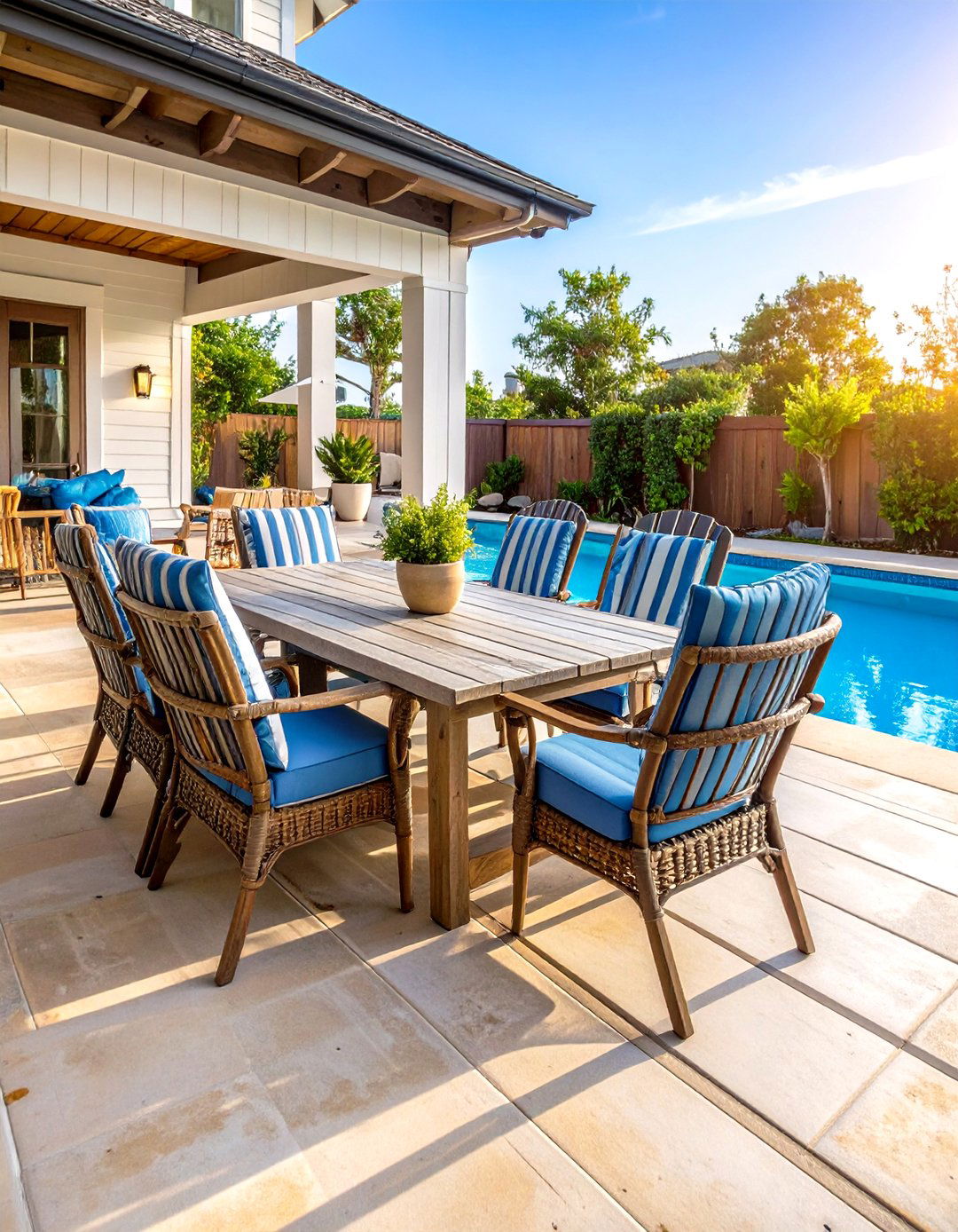 Rustic Coastal Pool Furniture Set - 20 Pool Furniture Ideas