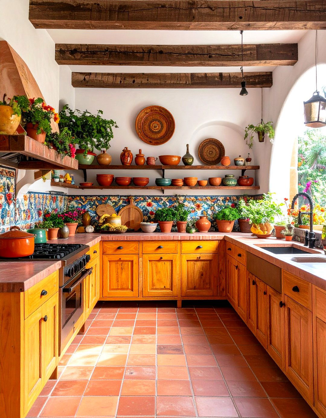 Rustic Colonial Mexican Kitchen with Authentic Materials - 20 Mexican Kitchen Ideas